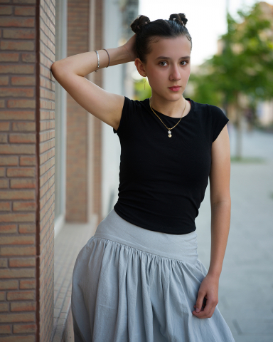 Fustă lungă, eleganta, gri [1]