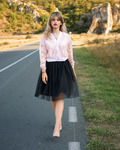 Femei - Fusta tulle, culoare neagra