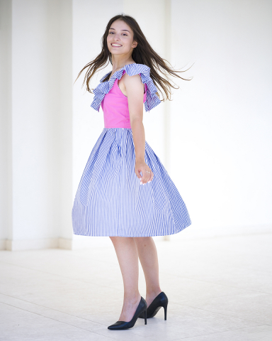 Rochie femei, cu volane,fusta in cute, cu buzunare, decolteu in V, midi [2]