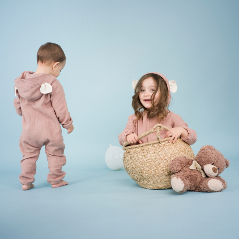 Salopetă bebeluși, din muselină, Little Bear - Kitisimo [2]