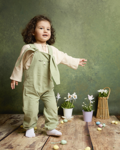 Salopete copii și bebeluși - Salopeta copii model Iepuras, culoare Olive| Kitisimo