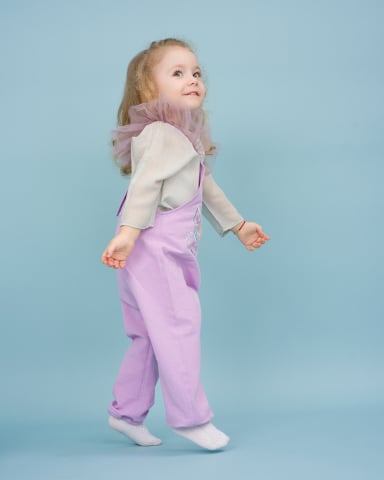 Salopeta unicorn, lila, pantaloni lungi, bretele reglabile [2]