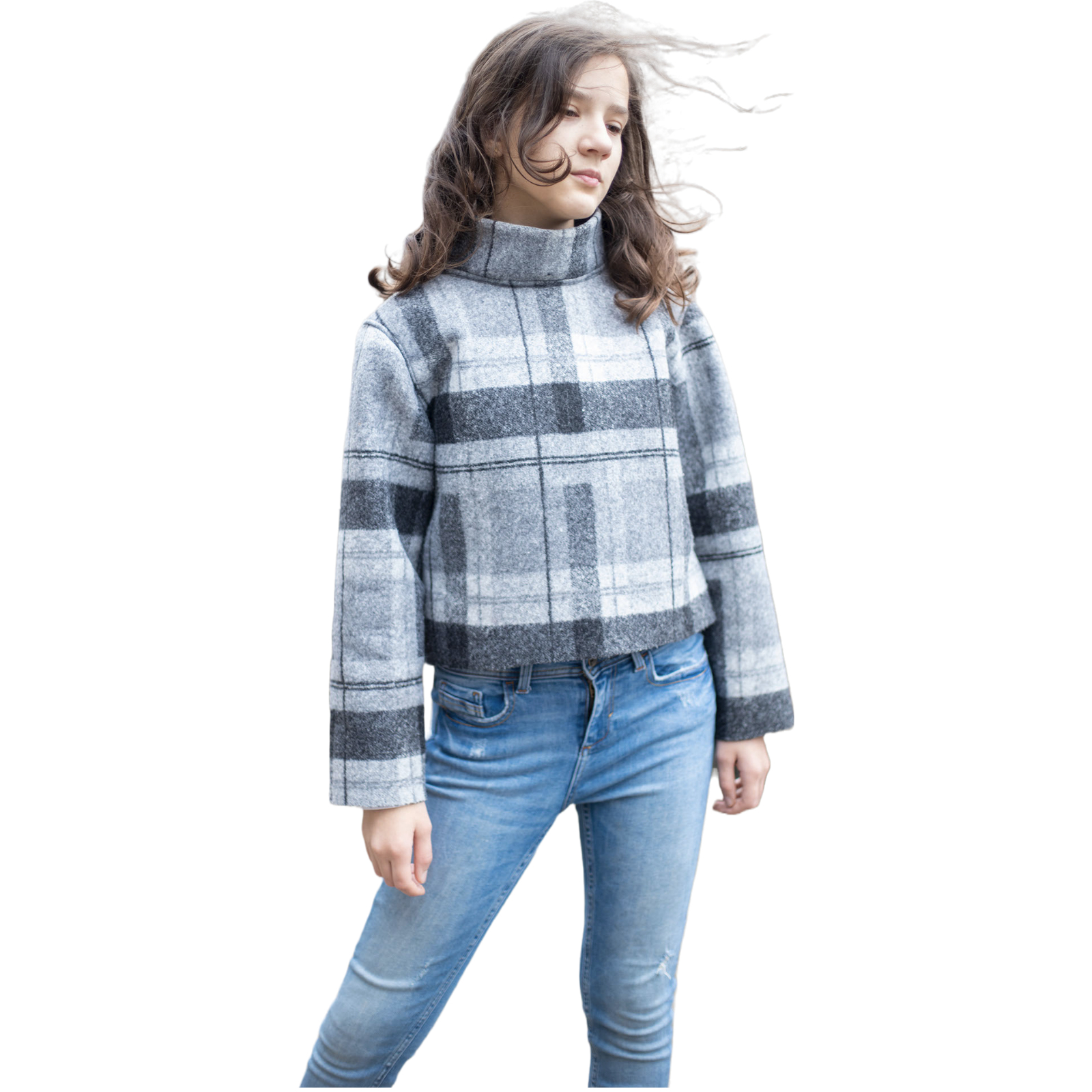 light bulb Susteen socket Bluză lână damă, cu mânecă lungă, impermeabilă, Checkers | Kitisimo® (2023)