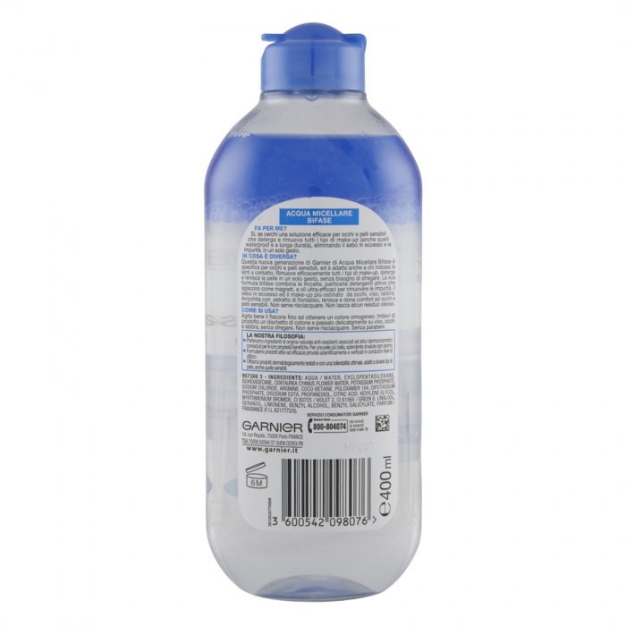 Apa micelara Bifazica Garnier cu Apa de Albastrele pentru ten sensibil, 400 ml [3]