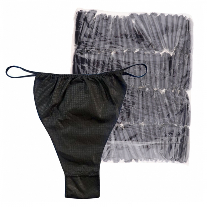 Chiloti negri pentru femei de unica folosinta model tanga din TNT, Roial, 100 buc [2]