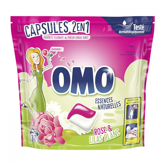 Detergent de rufe capsule OMO Rose si Lilas Blanc, 30 spalari [1]