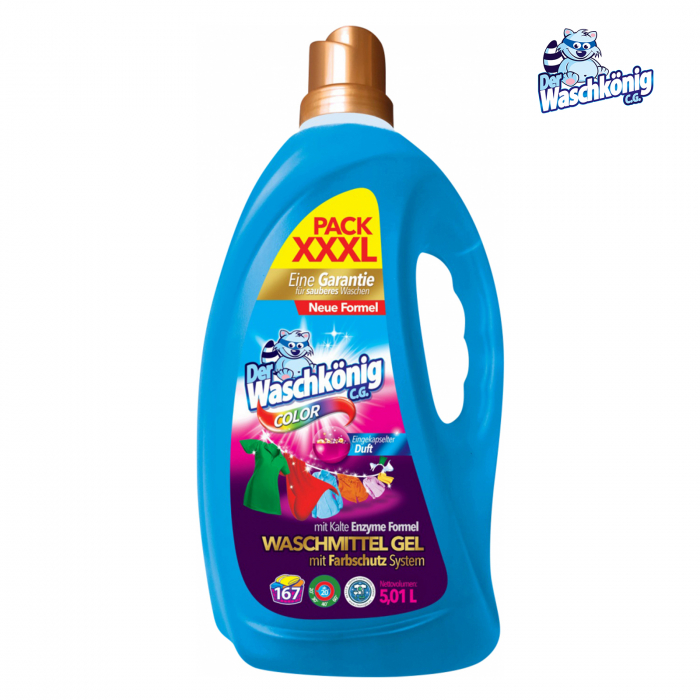 Detergent Lichid Der Waschkonig Rufe Colorate, 5.01 L, 167 Spalari [2]