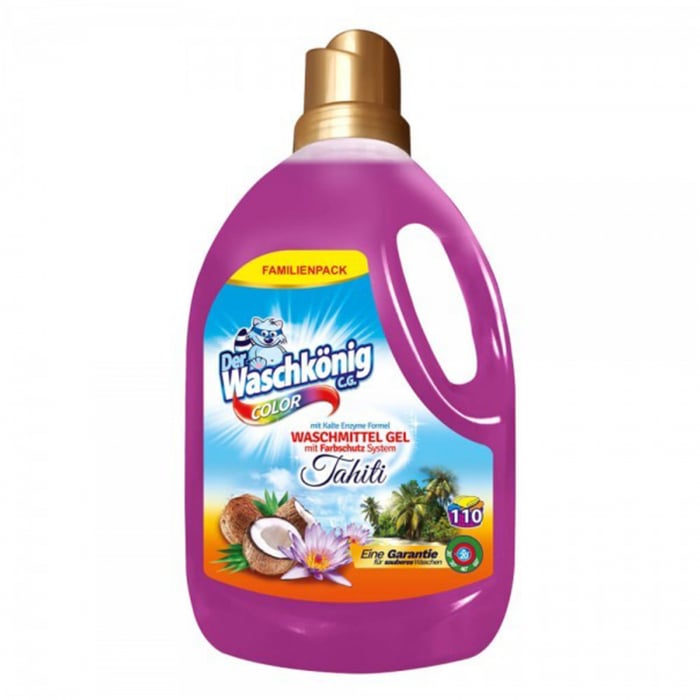 Detergent Lichid Der Waschkonig Tahiti Rufe Colorate, 3.305L, 110 Spalari [1]