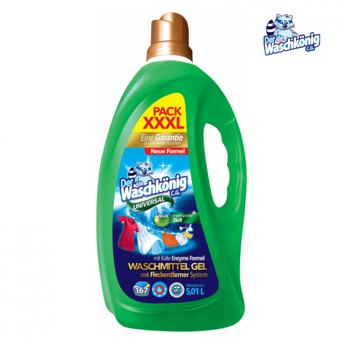 Detergent Lichid Der Waschkonig Universal, 5.01 L, 167 Spalari [2]