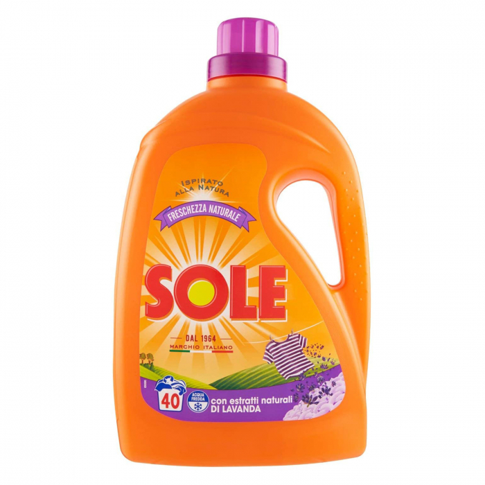 Detergent Lichid SOLE Extract de Lavanda, 40 Spalari, 2L [1]