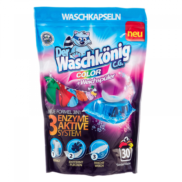 Detergent Rufe Colorate Capsule Der Waschkonig Color, 30 spalari [1]