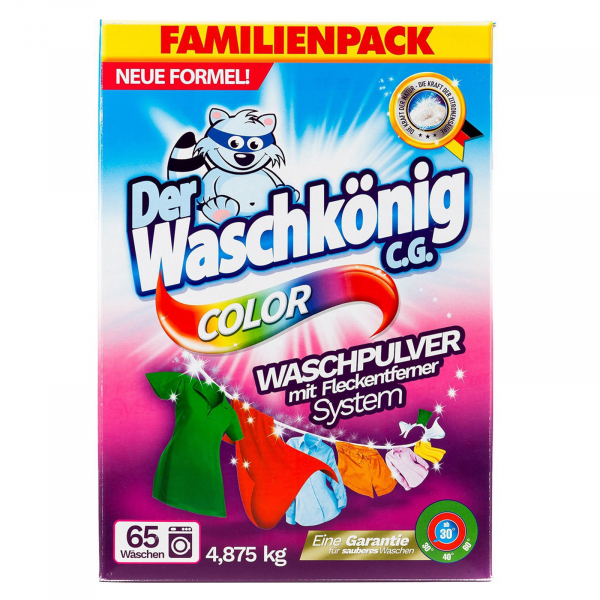 Detergent Rufe Pudra Der Waschkonig Color, 4.875 kg, 65 spalari [2]