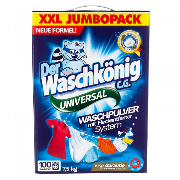 Detergent Rufe Pudra Der Waschkonig Universal, 7.5 kg, 100 spalari [3]