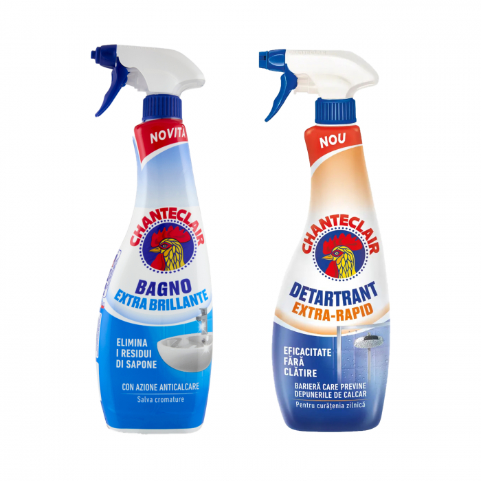 Kit Degresare Chante Clair Bicarbonat, Detartrant Extra-Rapid, Anticalcar si Laveta Microfibra [2]