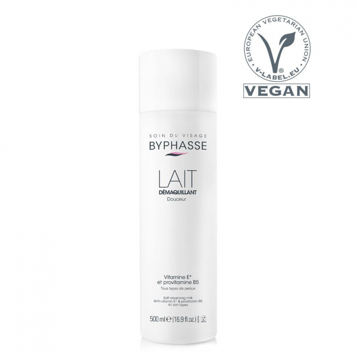 Lapte demachiant pentru fata si ochi, Vitamina E, Byphasse, 500 ml [2]