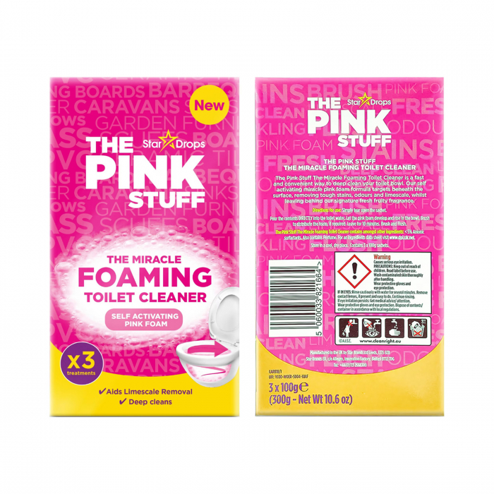 Pachet Curatenie Eficienta The Pink Stuff, Crema de curatare 500 ml, Pasta Curatare 850 g, Pudra Spumanta 300g, Laveta si Burete [4]