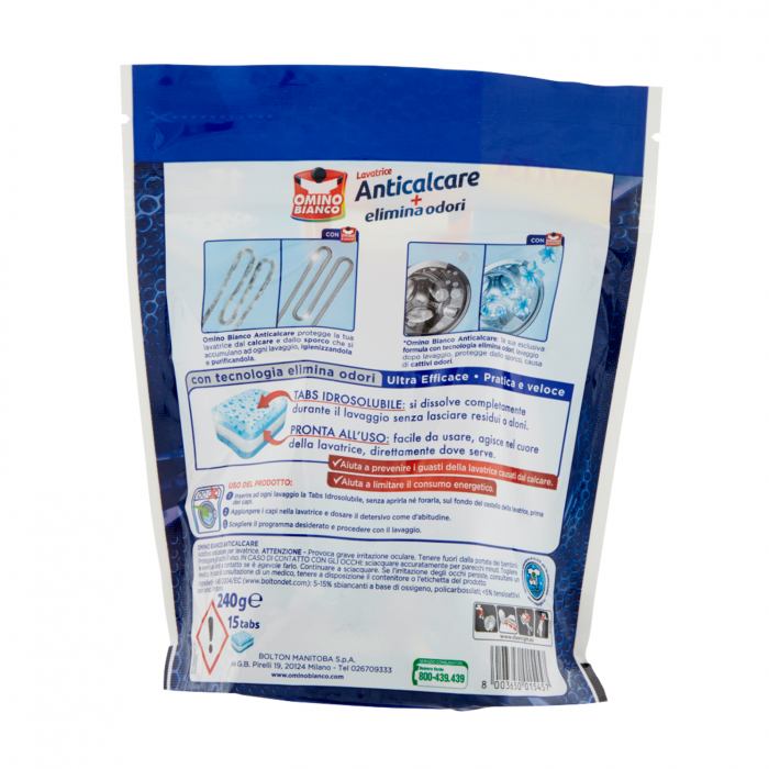 Tablete de curatare Anti-Calcar, Omino Bianco Anticalcare, 15 tablete [2]