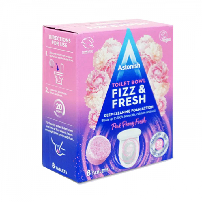 Tablete pentru curatarea vaselor de toaleta, Astonish Fizz and Fresh Pink Peony Fresh 8 buc [2]