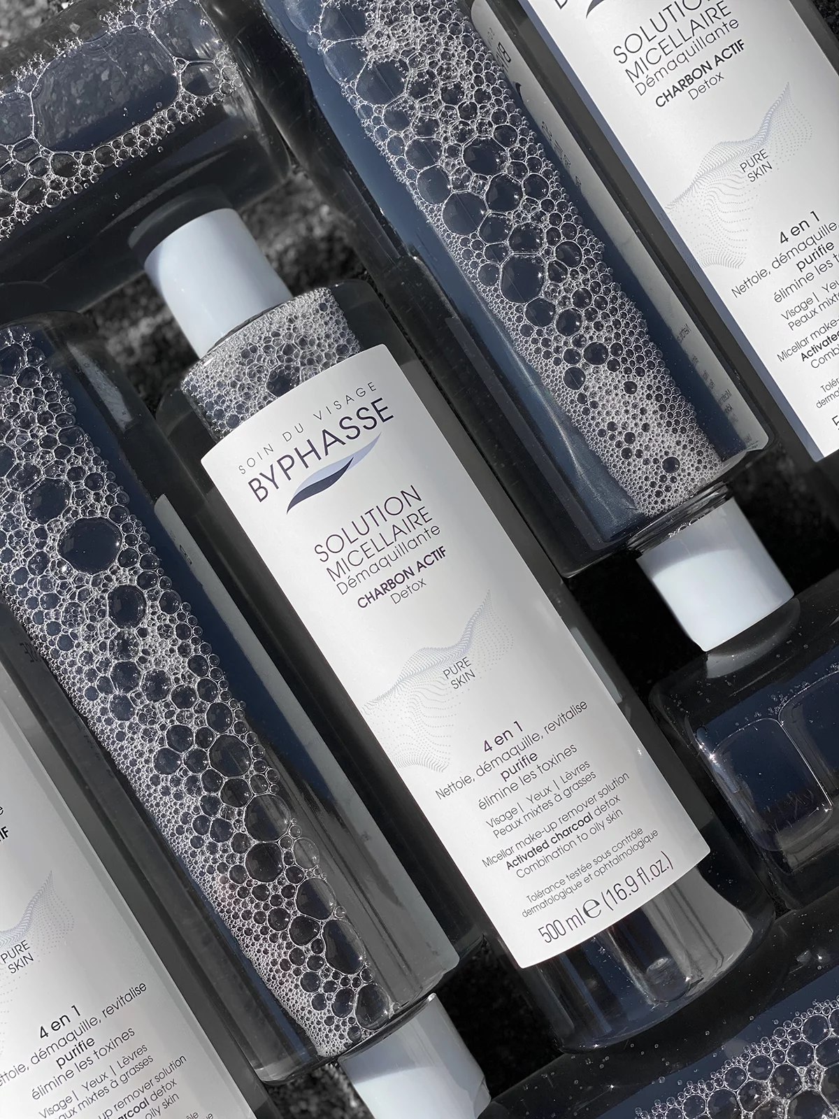 Apa Micelara cu Carbune Activ Byphasse 4in1 Pure Skin, 500 ml [1]