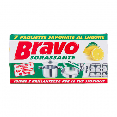 Bureti vase si lavete - Bureti de vase cu detergent, BRAVO Sgrassante, 7bucati