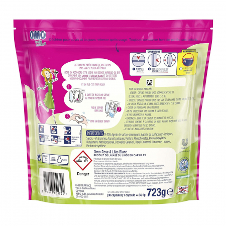 Detergent de rufe capsule OMO Rose si Lilas Blanc, 30 spalari [1]