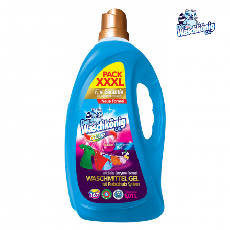 Detergent Lichid Der Waschkonig Rufe Colorate, 5.01 L, 167 Spalari [1]