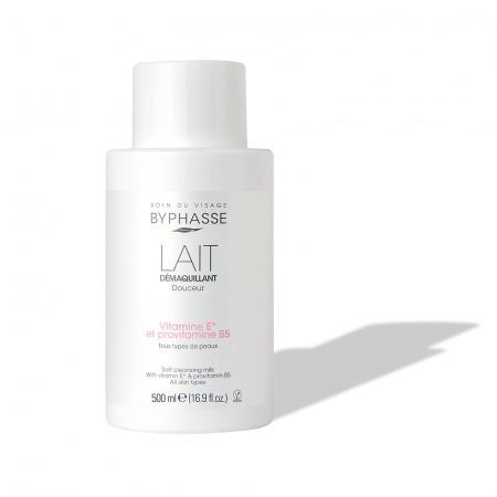 Lapte demachiant pentru fata si ochi, Vitamina E si B5, Byphasse, 500 ml [1]
