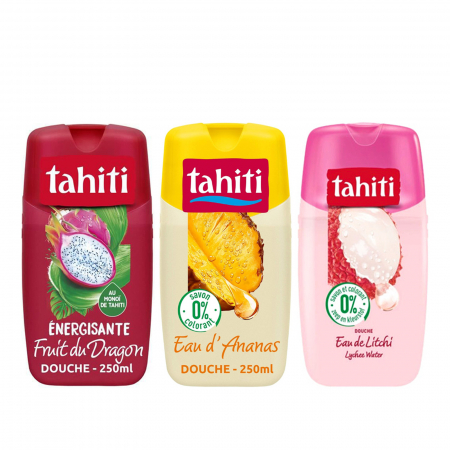 Geluri de dus - Pachet gel de dus Tahiti Palmolive, Fruit du Dragon 250 ml, Ananas, 250 ml, Eau de Litchi, 250 ml