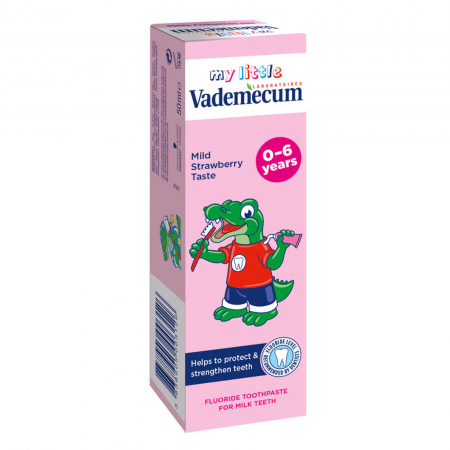 Pasta de dinti Vademecum Junior, pentru copii 0-6 ani, aroma de capsuni, 50 ml [0]