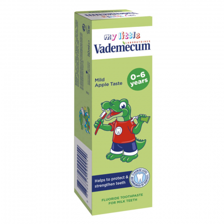 Pasta de dinti Vademecum Junior, pentru copii 0-6 ani, aroma de mere, 50 ml [0]