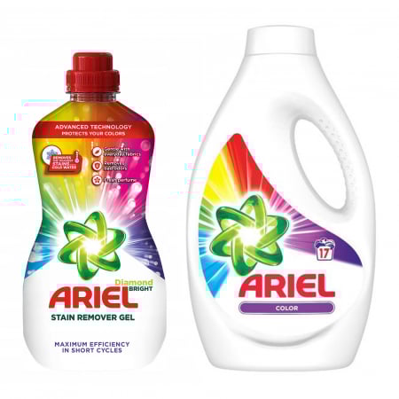 Detergent Lichid - Pachet Ariel Detergent lichid Color 935ml si Stain Remover Gel 950ml