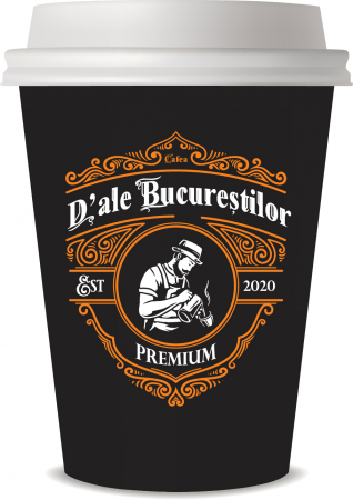 Set pahare din carton, 250ml, 8oz, D'ale Bucurestilor, 50 buc/set [0]