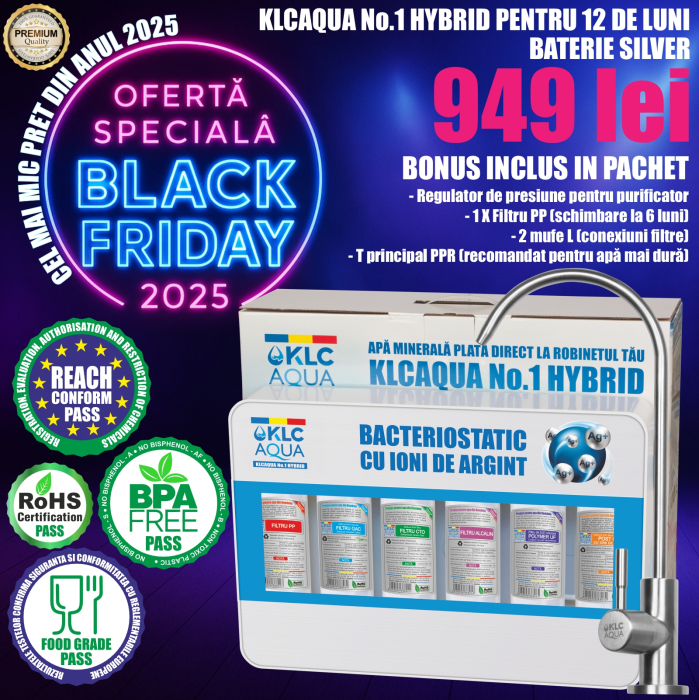 Sistem de ultrafiltrare KLCAQUA No.1 HYBRYD 0,01 microni in 6 stadii de filtrare cu alcalinizare [1]