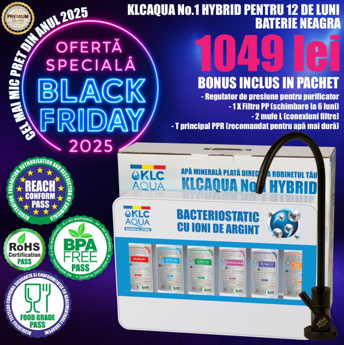 Sistem de ultrafiltrare KLCAQUA No.1 HYBRYD 0,01 microni in 6 stadii de filtrare cu alcalinizare [1]