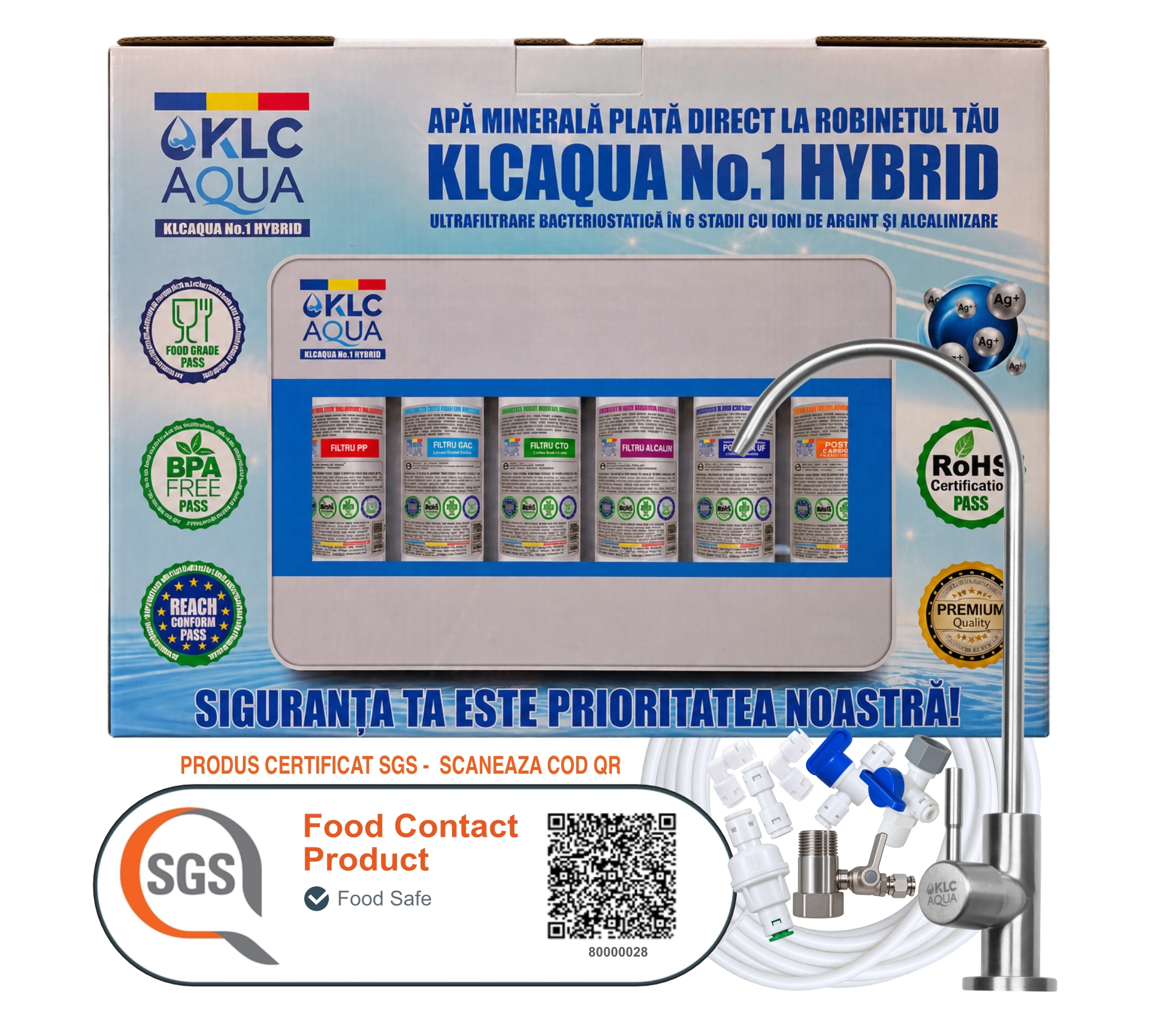 SHOP - Sistem de ultrafiltrare KLCAQUA No.1 HYBRYD 0,01 microni in 6 stadii de filtrare cu alcalinizare