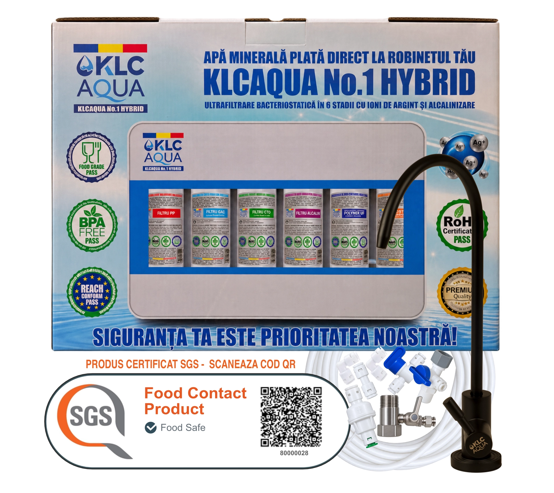SHOP - Sistem de ultrafiltrare KLCAQUA No.1 HYBRYD 0,01 microni in 6 stadii de filtrare cu alcalinizare