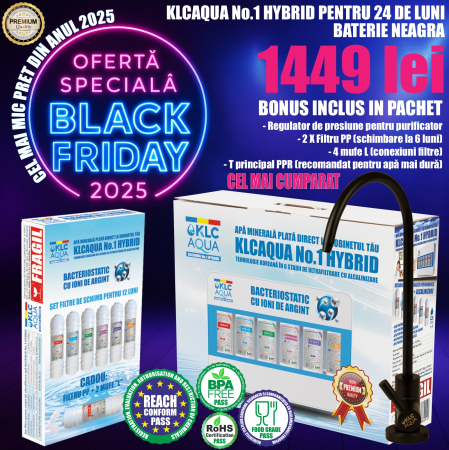 Sisteme de filtrare a apei potabile - Sistem de ultrafiltrare KLCAQUA No.1 HYBRYD 0,01 microni in 6 stadii de filtrare cu alcalinizare