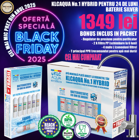 Sisteme de filtrare a apei potabile - Sistem de ultrafiltrare KLCAQUA No.1 HYBRYD 0,01 microni in 6 stadii de filtrare cu alcalinizare