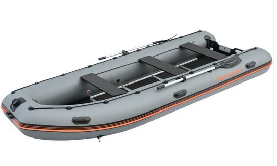 Barca KM-450DSL + podina regidă tego, întarită cu profil de aluminiu [10]