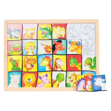 Puzzle din lemn -  Potrivește fețele [3]