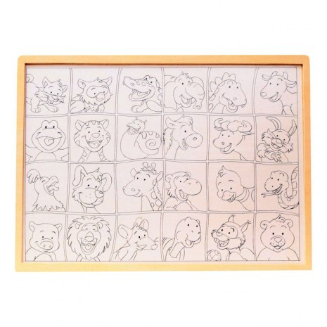 Puzzle din lemn -  Potrivește fețele [2]