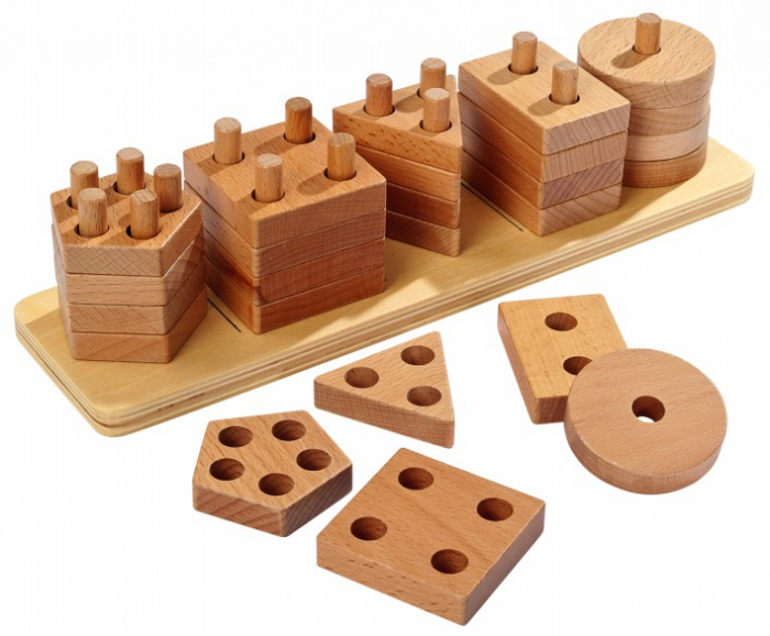 Set sortare Puzzle 12 tipuri din lemn fag [13]