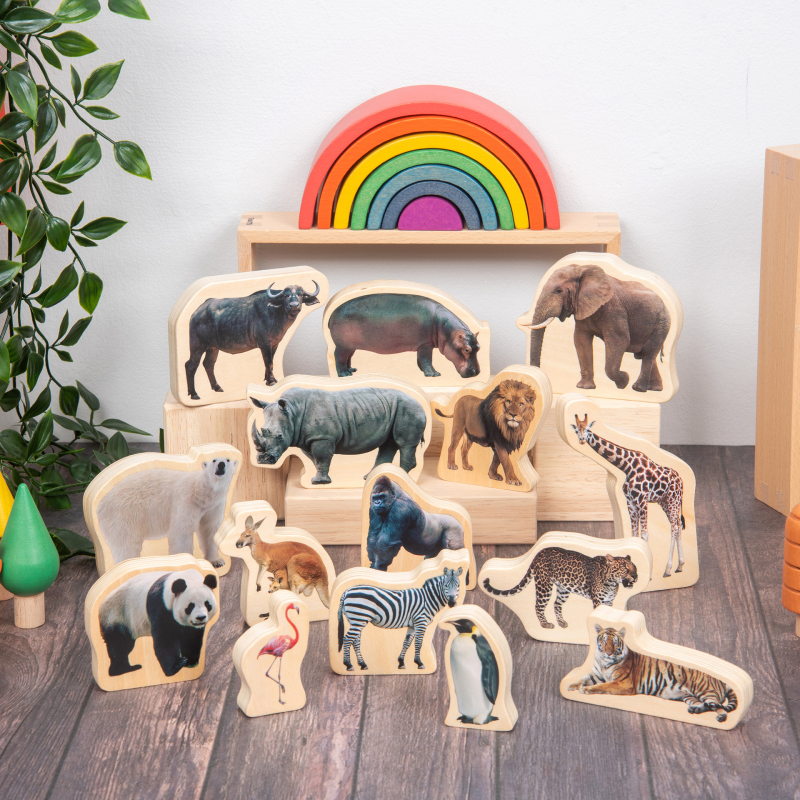 Animale sălbatice, set de 15 blocuri cu imagini [3]