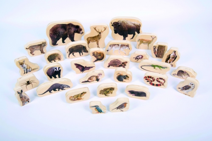 Blocuri de lemn cu animale sălbatice, TickiT, set de 30 [2]