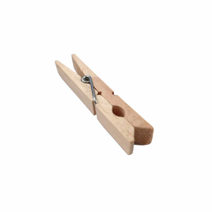 Set de 50 de cârlige de rufe din lemn, culoare naturală [4]