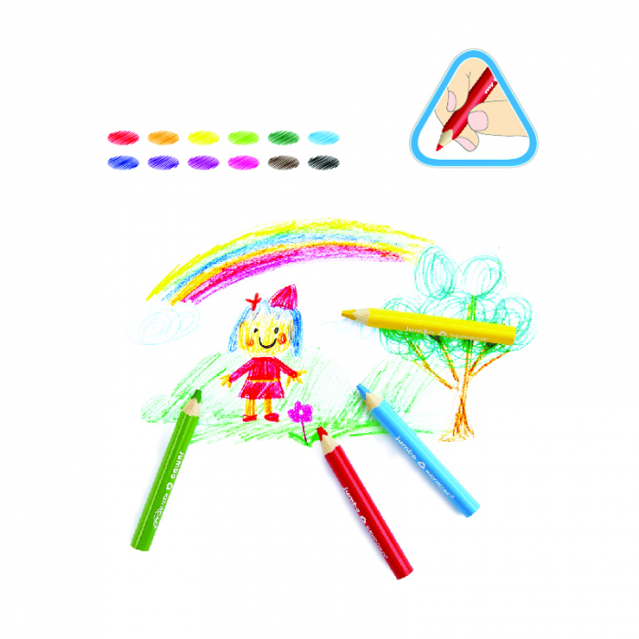 Creioane colorate Jumbo, formă triunghiulară, pachet de 12 bucăți [5]