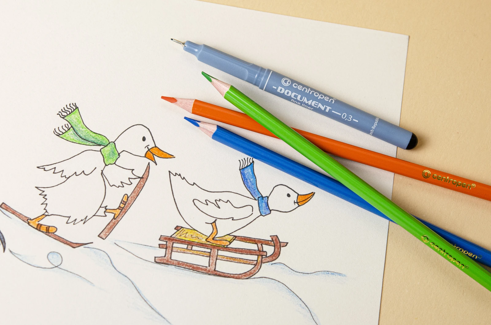 Creioane colorate triunghiulare Jumbo Ergo [2]