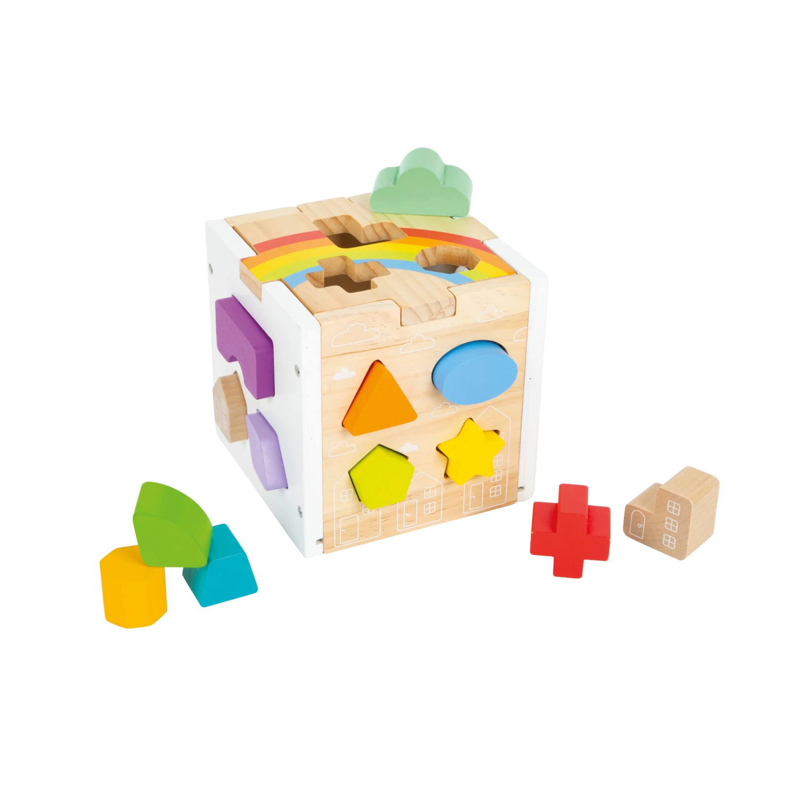Cub de sortare forme din lemn – Curcubeu [7]