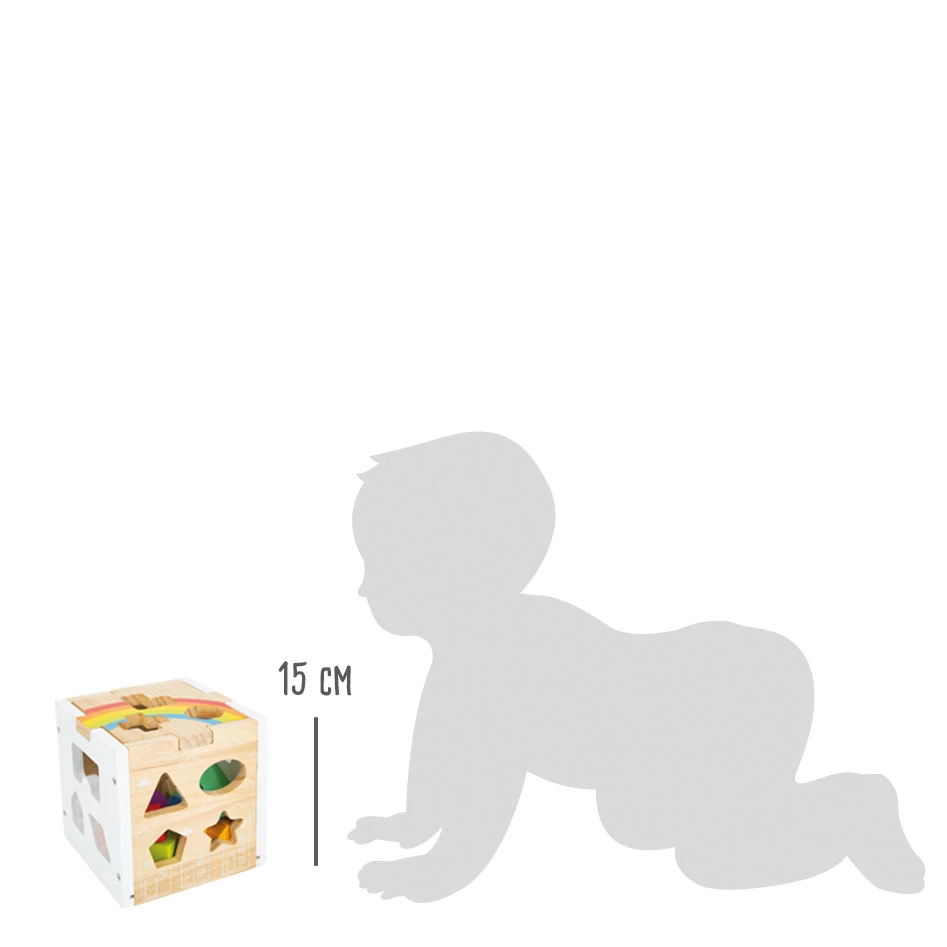 Cub de sortare forme din lemn – Curcubeu [10]