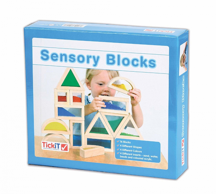 Cuburi de construcții senzoriale, TickiT, set de 16 cuburi, multicolor [3]
